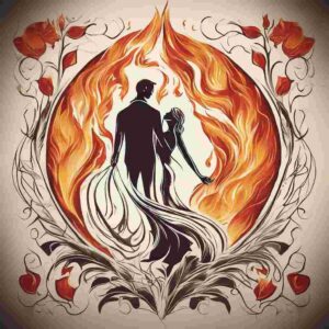 Captivating image symbolizing love's enduring flame, depicting a couple or meaningful elements that convey warmth and connection.