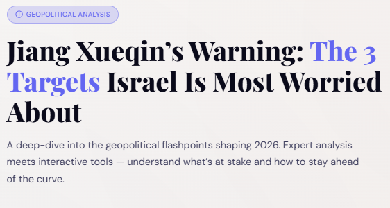 Jiang Xueqin's Warning: The 3 Targets Israel Is Most Worried About | Jiang Xueqin Analysis professor jiang
