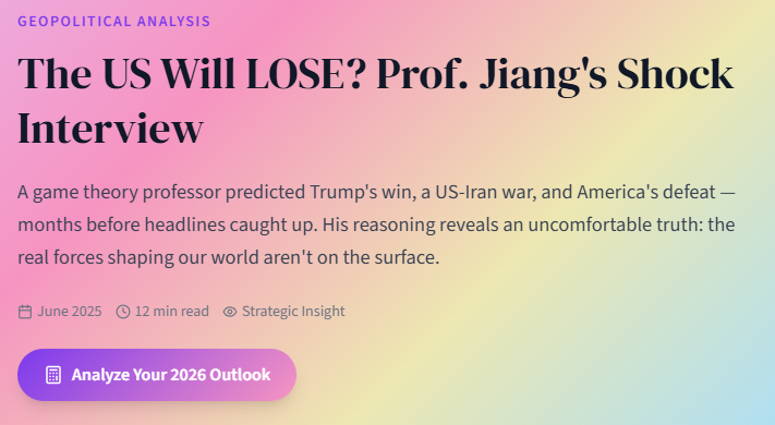 the us will lose prof. jiang's shock interview