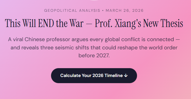 this will end the war — prof. xiang's new thesis