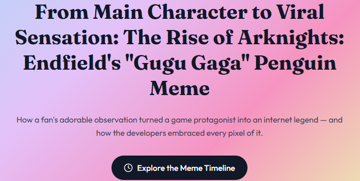 from main character to viral sensation the rise of arknights endfields gugu gaga penguin meme