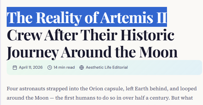 the reality of artemis ii